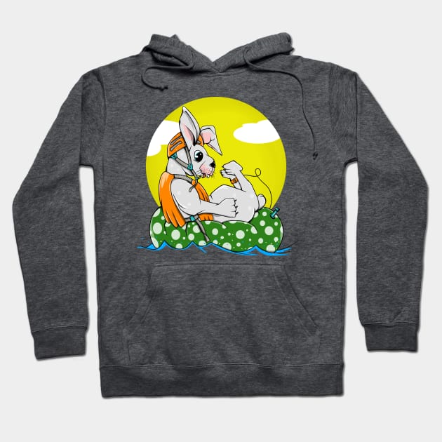 Rabbit on a river Hoodie by mailboxdisco